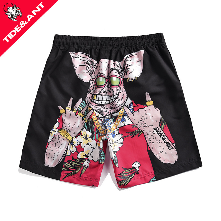 

fashion shorts print couple beach pants in summer of 2021, White;black