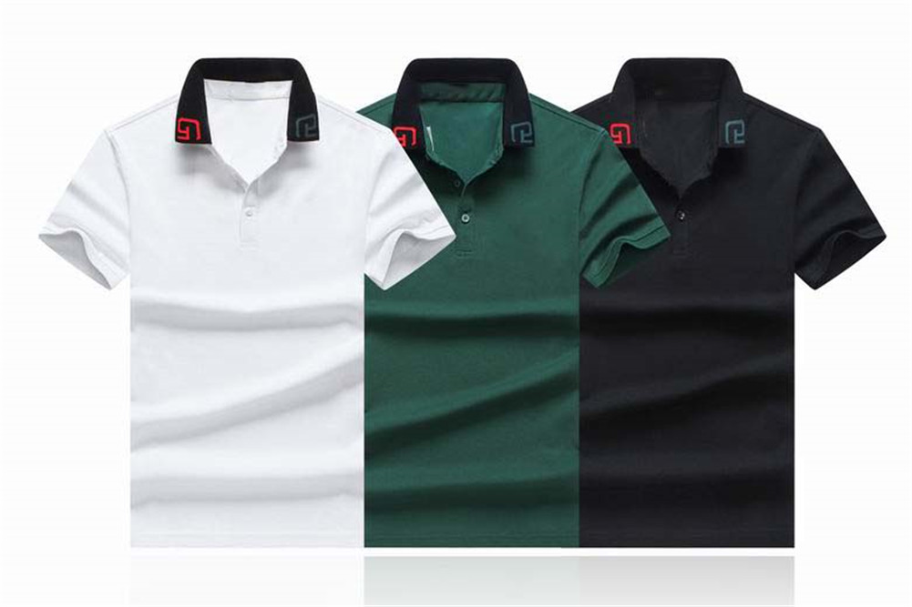 

Luxury fashion classic men's letter bee embroidery shirt cotton mens designer T-shirt white black green designer polo shirt male M-2XL