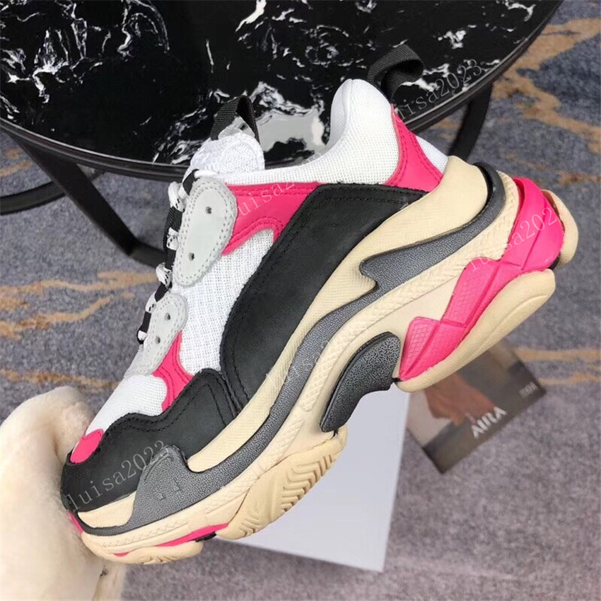 

Platform Trainers Paris Casual Shoes Triple S Layer Sole Trainers Dad Shoe Sneaker Black Oversized Mens Womens Fushia Pink Beige Runners Chaussures