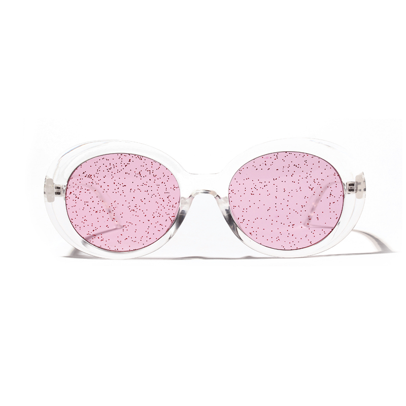 

Sunglasses 2021 Flash Lens Oval Women Candy Color Cool Party Sexy Cute Sun Glasses Clear Frame
