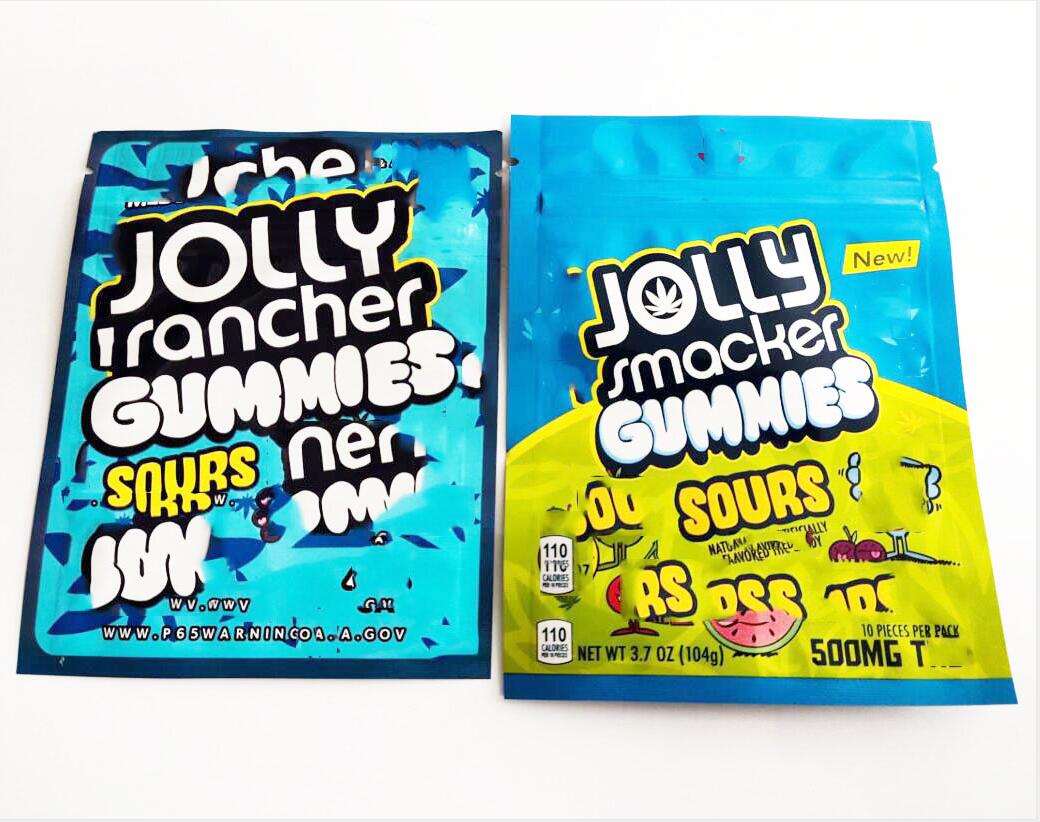

jolly rancher sours sour sweetarts gummies plastic packaging bag 420 edible package 600mg gummy candy edibles smell proof