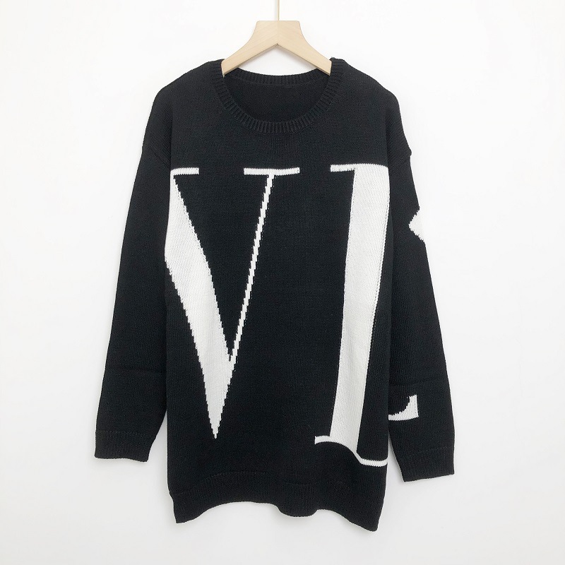 

830 2021 Spring Autumn Brand Same Style Sweater Sweater Long Sleeve High Quality Crew Neck Pullover Black Pink Sweater Luxury Womens Clothes niu