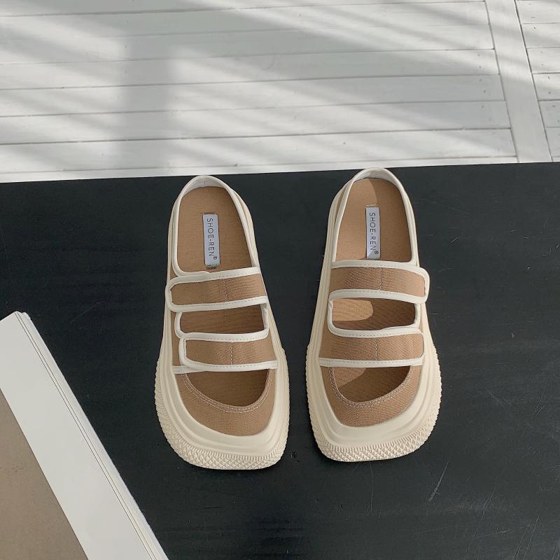 

Slippers Women's 2021 Summer Korean Canvas Heel Less, Black