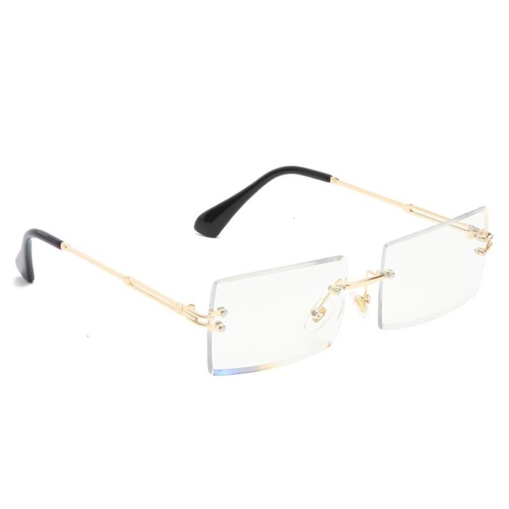 

sunglasses Fashion Square Rimless Sunglasses Women Small Sun glasses Shades Metal Sunglass UV400 Eyewear, Black