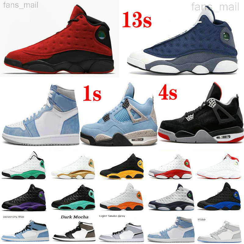 

Top Quality Jumpman 13s Basketball Shoes 13 Reverse Bred Red Flint He Got Game Obsidian Court Purple 1 1s Hyper Royal University Blue 4 4s Sail Black Cat Sports Sneakers, Obsidian 40-47