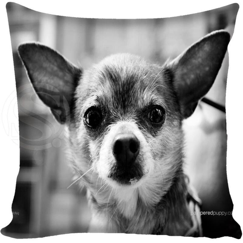 

Pillow Case Custom Chihuahua Lovely Dog Pillowcase Square Zippered Home Decorative Cover Two Sides Printed 35X35 40X40 45X45 60X60