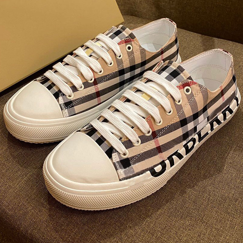 

Vintage men sneakers mens canvas designer shoes Check Cotton and cowhide production top Scarpe firmate da uomo with original box size 38-45, Black