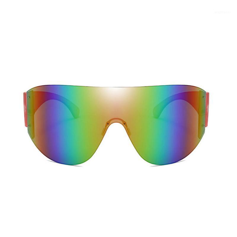 

Sunglasses Vintage Retro Shield Visor Women Men 2021 Oversized Windproof Glasses One Peice Big Frame Goggles Sun NX