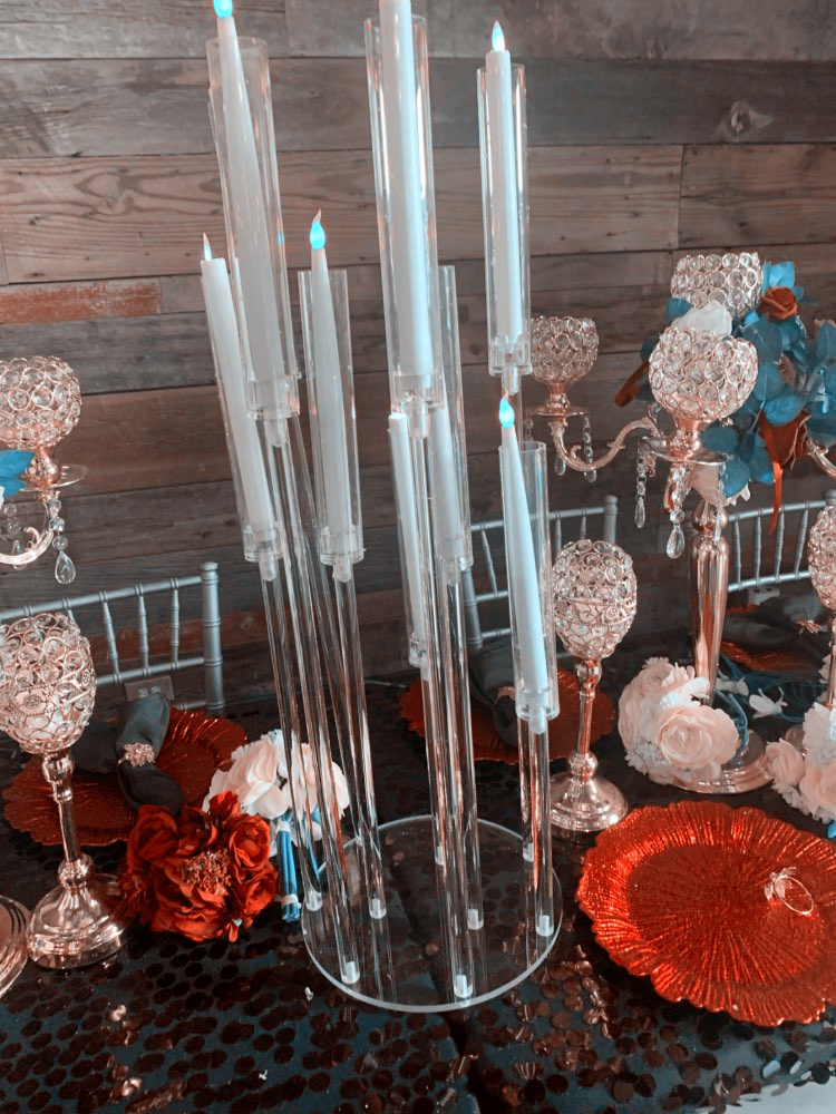 

NO candle including)Wedding Backdrop stick 8 heads candelabra aisle decor clear acrylic Tall event table centerpieces for stands senyu0417