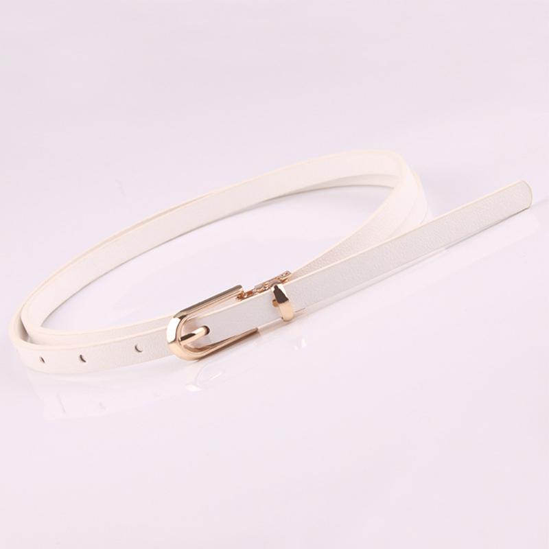 

Waistband Wear Resistant Slim Pin Buckle Fashion Clothes Accessories Tie Lightweight PU Leather All Match Fastening Women Belt Belts, Black;brown