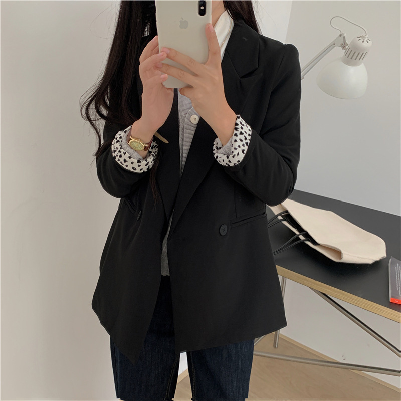

women's suits & blazers coat long sleeve warm casual spring plus size 9c9i, White;black