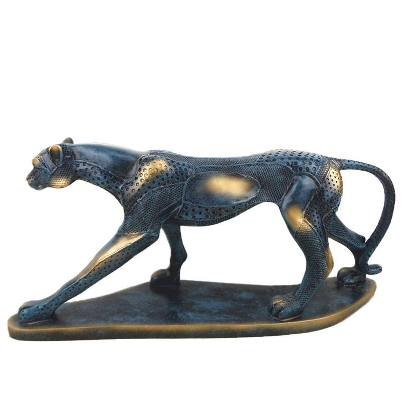 

Decorative Objects & Figurines Antique Panther Sculpture Home Decoration Statue Resin Crafts Reception Table Display Leopard Ornament Decora