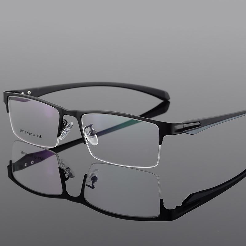 

Fashion Sunglasses Frames Men Eyeglasses Frame Ultra Light-weighted Flexible IP Electronic Plating Metal Material Rim Glasses Black Gray Bro