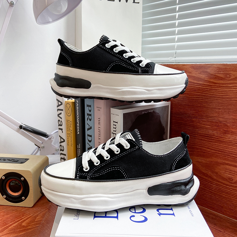 

Women Fashion Canvas Shoes Lace-Up Comfortable Thick Bottom Walking Sneakers Soft Ladies Outdoor Street Summer Sport Shoes Femme