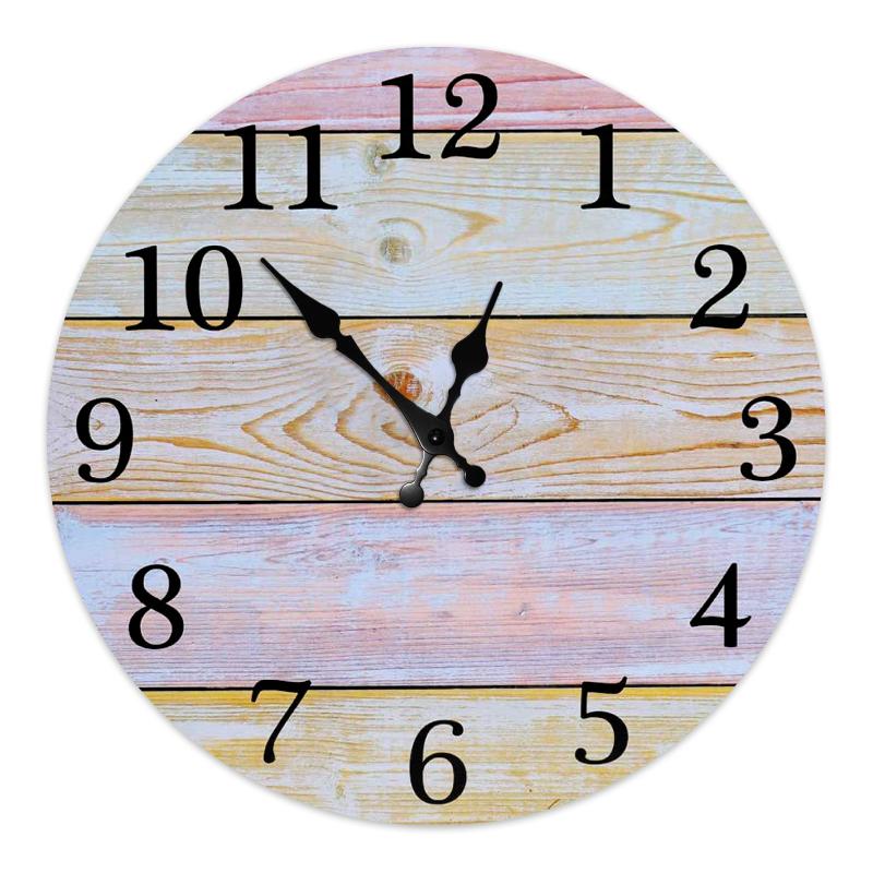 

Wall Clocks Large Wood Clock Home Decor 10/12/13.5 Inch Modern Design Wooden For Kitchen Living Room Decorative