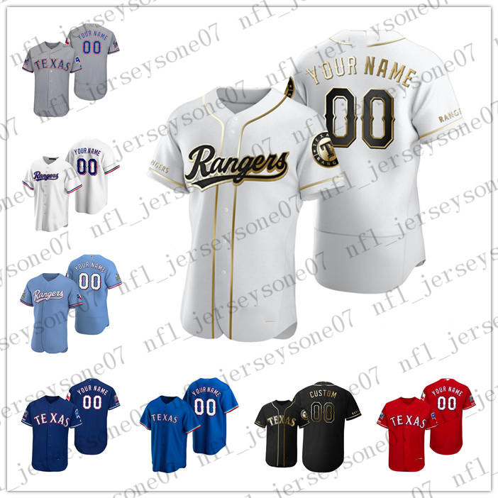 

Custom Texas men women youth Rangers white blue red gray black Authentic 2020 Home Jersey