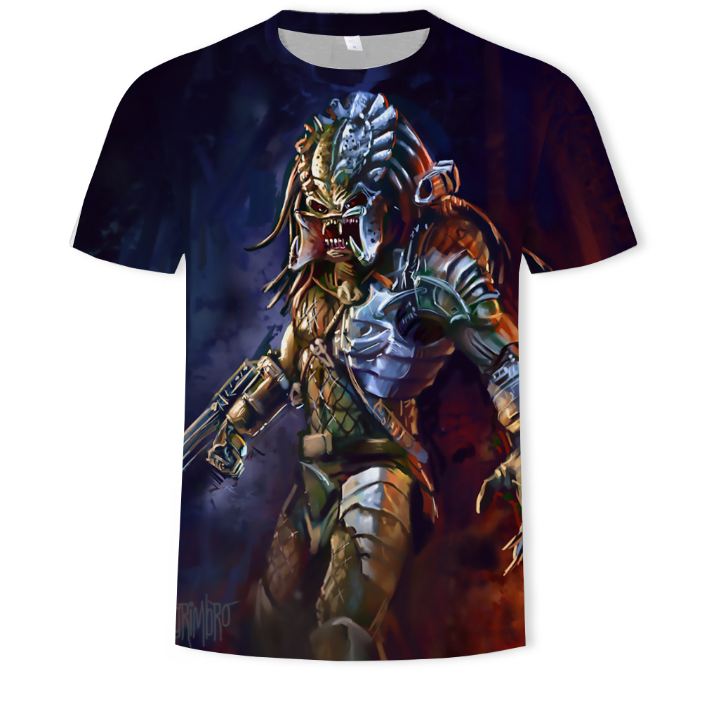

Hot sell science fiction thriller Predator series mens T-shirt 3D print cool casual short sleeve summer top breathable Tshirt, F232