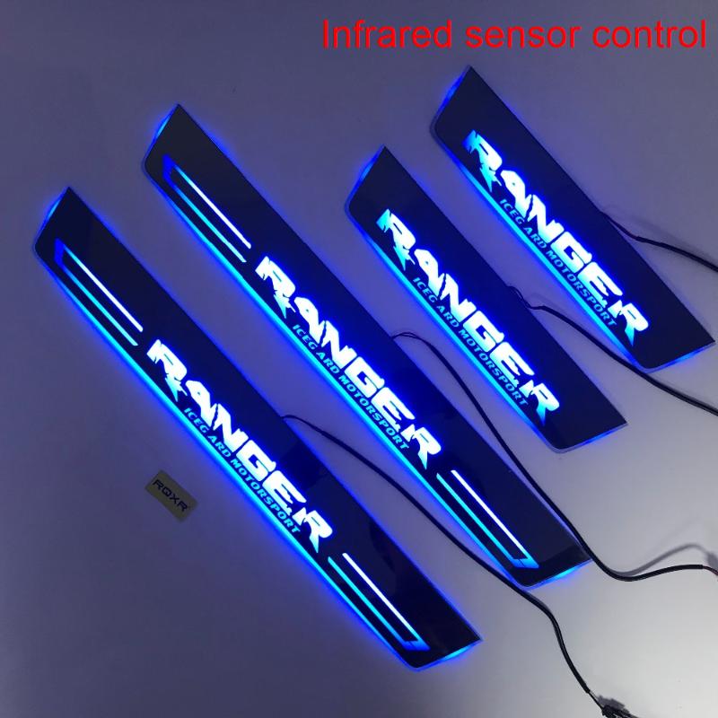 

Infrared Sensor Control Led Door Sill Plate Strip Welcome Light Threshold Guard Protectors For Ranger Interior&External Lights