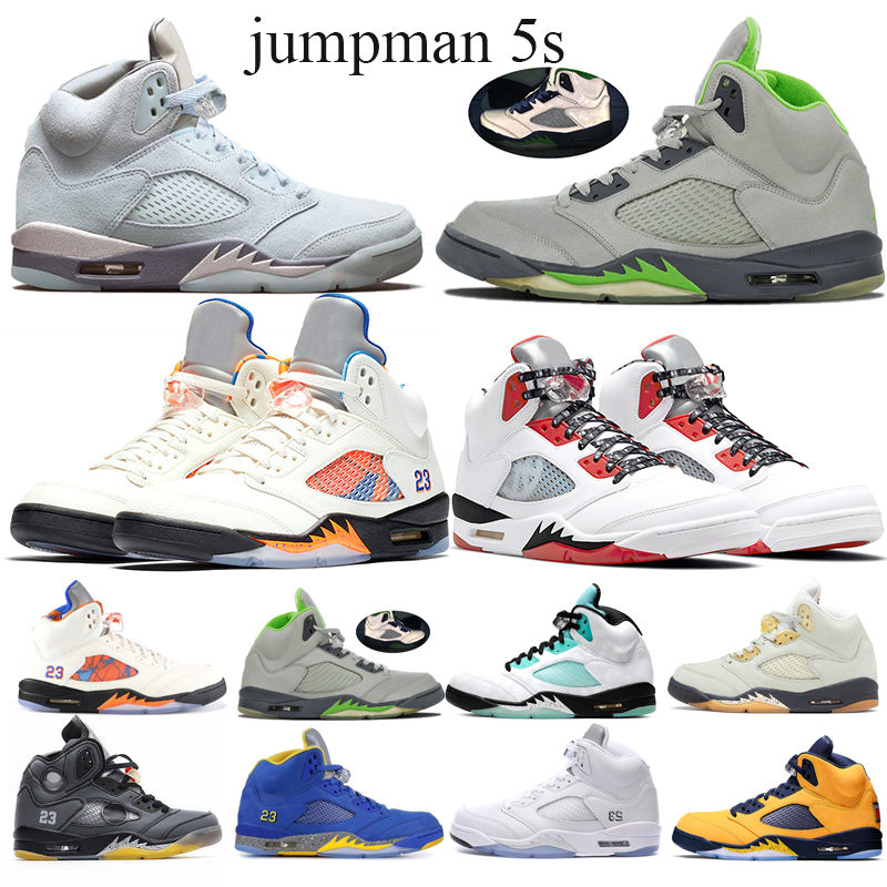 

New 5 5s mens basketball shoes Pink sail muslin alternate grape Hyper Royal sneaker Alternate Bel Fire Red sports traine, Alternate grape 40-47