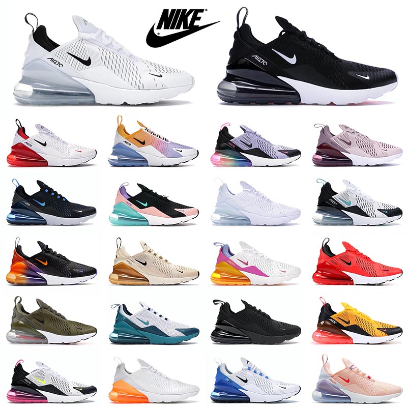 

27C Running Shoes NIKE Air Max 270 Triple White Black University Gold Mens Womens Airmax 270s Photo Blue BE True Trainers Sneakers 36-45, C42 rust pink 36-47