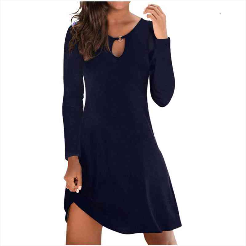 

winter hollow out solid casual women dresses long sleeve mini plus size for vestidos de mujer vestido, Black;gray