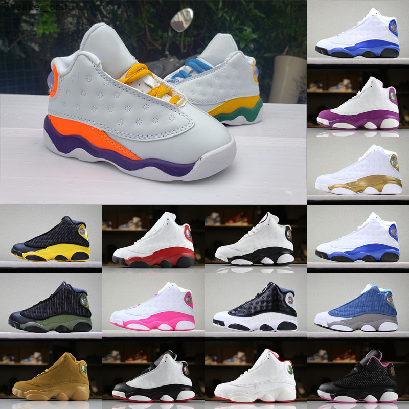 

13s Baby Toddlers Basketball Shoes 13 GS Playground White orang Court Purple Orange Infant kids designer sports sneaker size:22-27, As photo 1