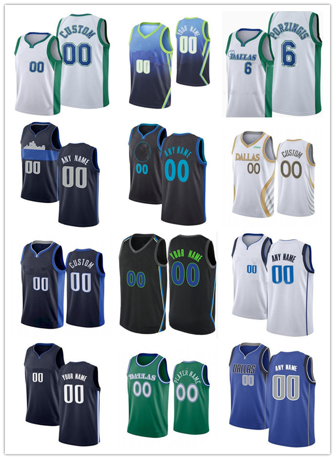 

75th Men Women Youth Dallas's Mavericks's Brown 9 Moses Luka Custom 77 Doncic Brunson 13 Jalen Porzingis 6 Kristaps Basketball Jersey, Color