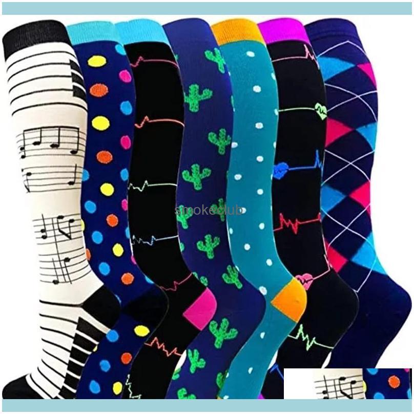 

As & Outdoors Compression Socks Men Women Marathon Sports Athletic Graduated Nursing For Running Flight Travel Outdoor Hiking Drop Delivery, Qysz03-white