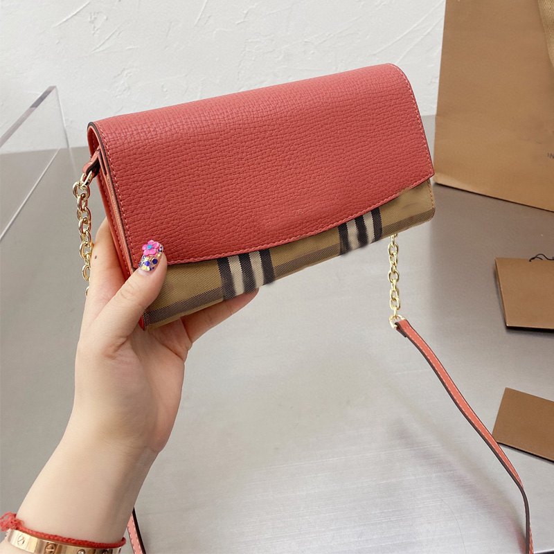 

Plaid Leather Flap Bag Chain Crossbody Shoulder Bags Lattice Women Wallet Clutch Chains Mini Sling Pouch Gray Black Check Purse, Original box