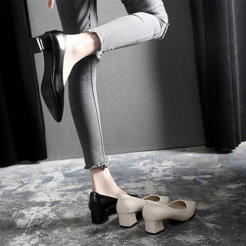 

Dress Shoes Women High Women's Autumn Chaussure Femme Zapatos Mujer, Black 1cm