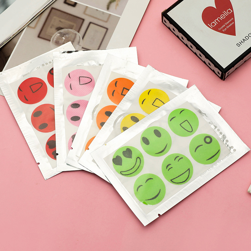 

Pest Control Summer daily smiley face anti-mosquito stickers cartoon mosquito repellent 6 buckles random colors mild and safe