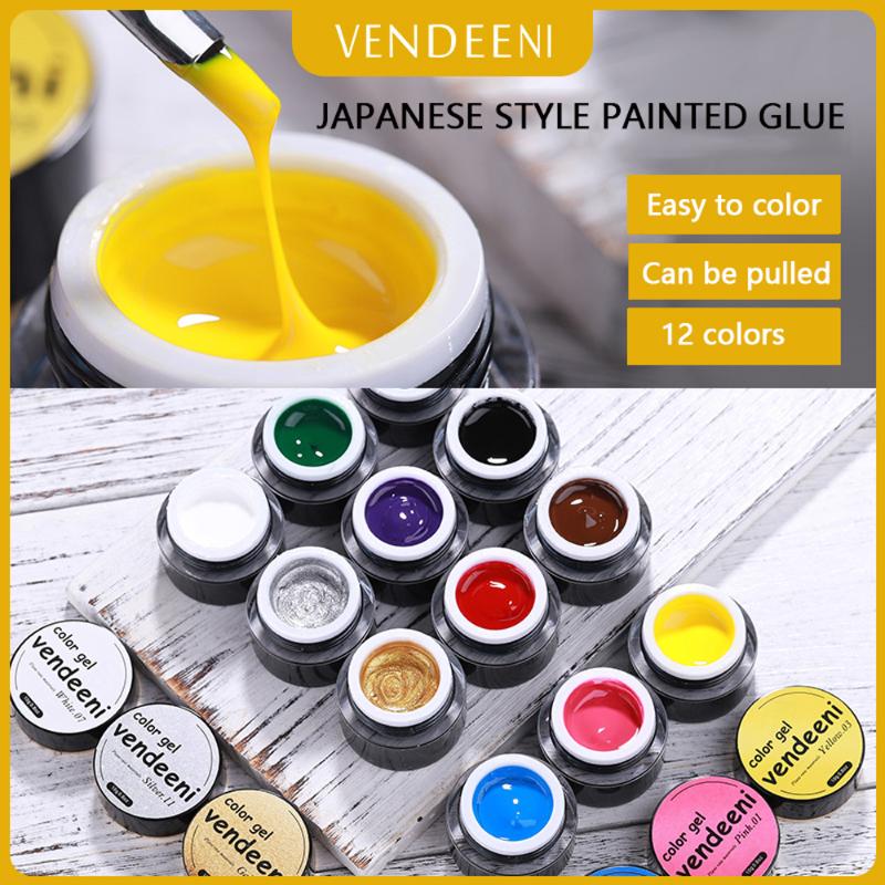 

Nail Gel VDN 12 Colors Japanese-style Art Metal Painted For Design Painting Graffiti Easy Drawing, 04-blue