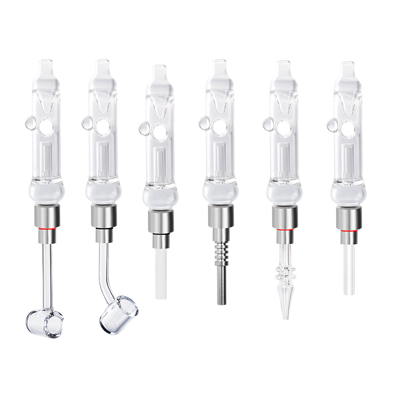 

Love_e_cig CSYC NC029 Hookah Oil Rig Straw Pipes Bubbler Air Hole Perc 510 Titanium Quartz Ceramic Nails Mini Dab Glass Water Bongs