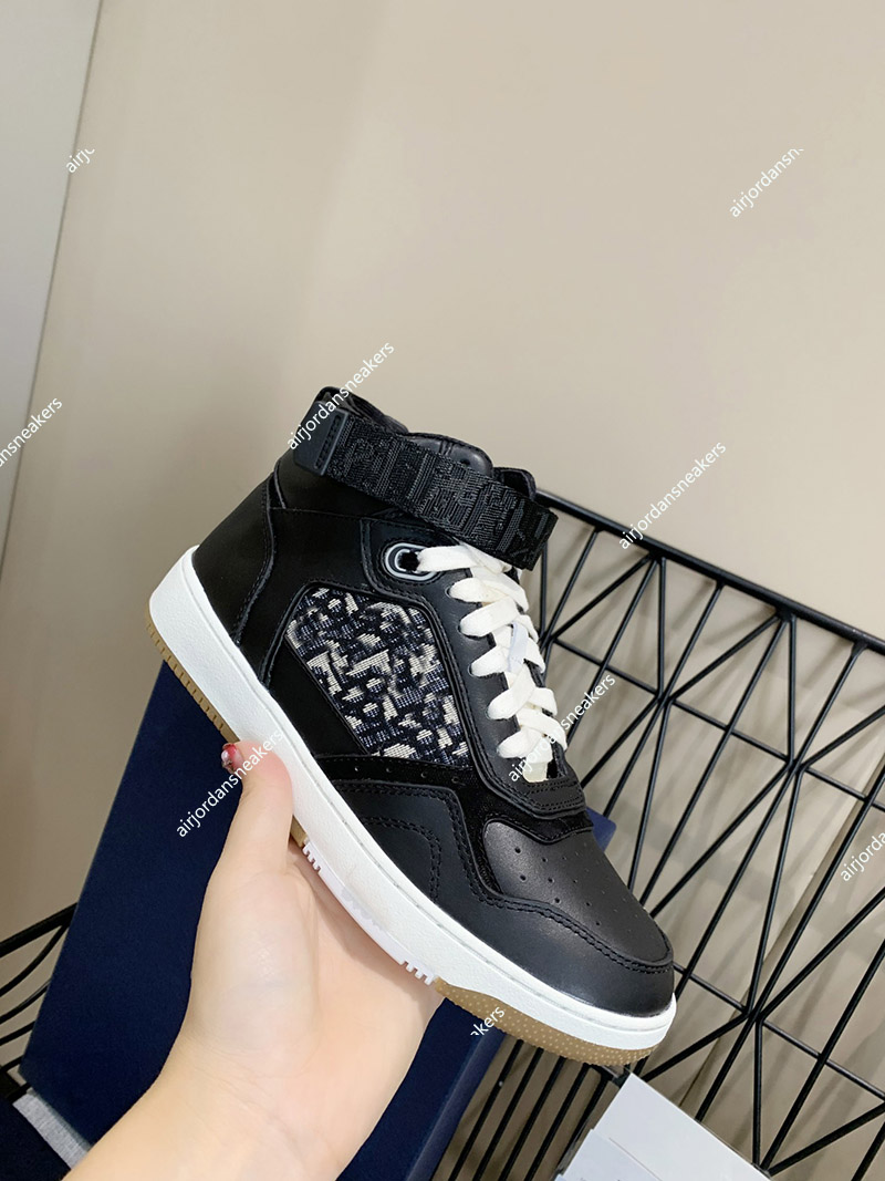 

High-end quality Classic Canvas oblique Man Casual Shoes for Women Fashion Lace Up White luxurys Designer Sneakers size 35-40 38-45, Black