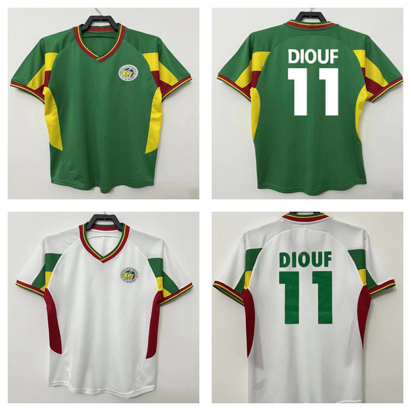 

2002 2003 Senegal retro soccer jerseys MANE KOULIBALY GUEYE KOUYATE 02 03 O.DAF DIOP H.CAMARA KH.FADIGA DIOUF Vintage Classic football shirt, Black;yellow