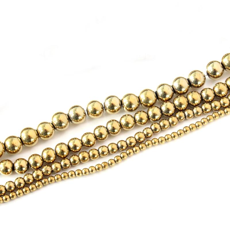 

Chains CKysee One Piece Golden Round Necklace Hematite Material Size 4/6/8/10mm Women's Neck Chain For DIY Jewelry Making