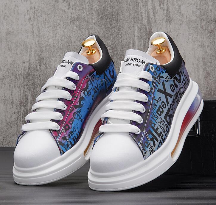 

Luxury High Quality Men Little White Shoes Lace Up Party platform Dress Shoes Soft Leather Fashion designer air cushion Flat hells Sneakers European Style, Multi