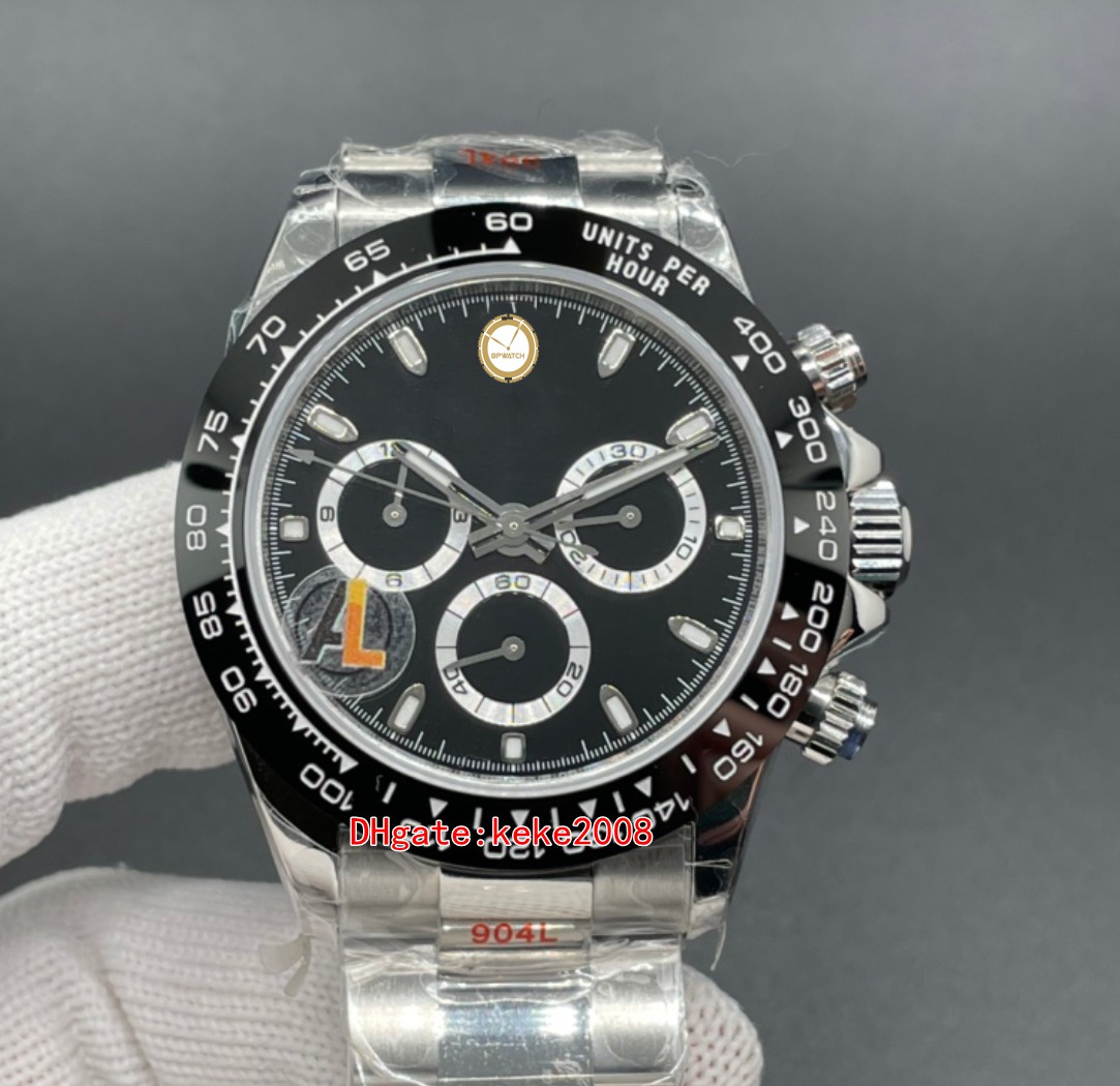 

AL Ultra-thin Watch 40mm x 12.4mm 904L Steel ETA Movement CAL.7750 Chronograph Work Cosmograph panda 116500 Ceramic Automatic mechanical Mens Watches Wristwatches