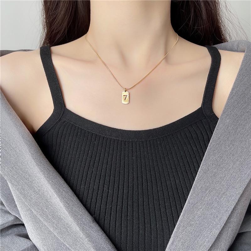 

Pendant Necklaces Fashion 7 Words Party Brand Chain Necklace Female Ins Cold Wind Clavicle 2021 Tide Senior Web Celebrity