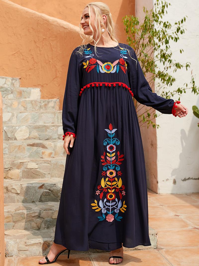 

Ethnic Clothing Mubarak Ramadan Eid Blue Dresses Abayas For Women Abaya Dubai Turkey Muslim Embroidery Dress Islam Robe Musulman Femme