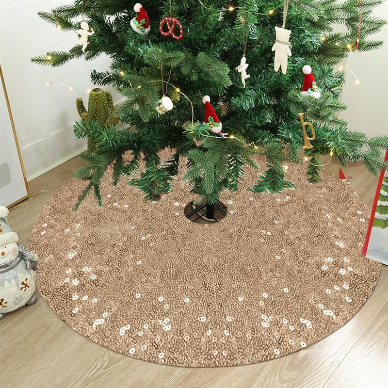 

Christmas Decorations Sequins Tree Skirt Decoration Party Round Pad Mat Ornament For Indoor Outdoor Office School
