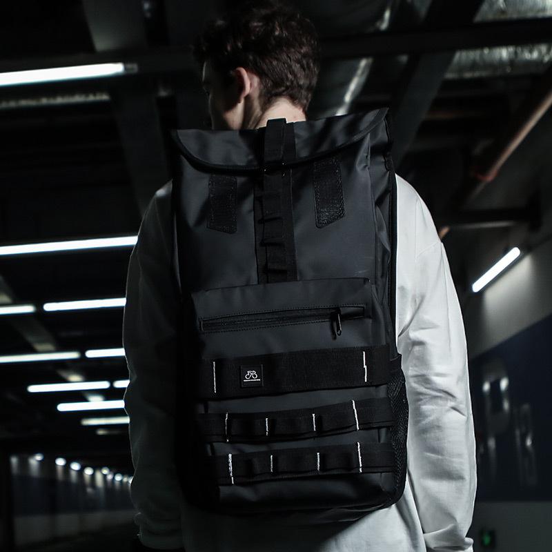 

Backpack Fashion Street Male Casual Large Capacity Student Bag Trend Waterproof Outdoor Travel, Black