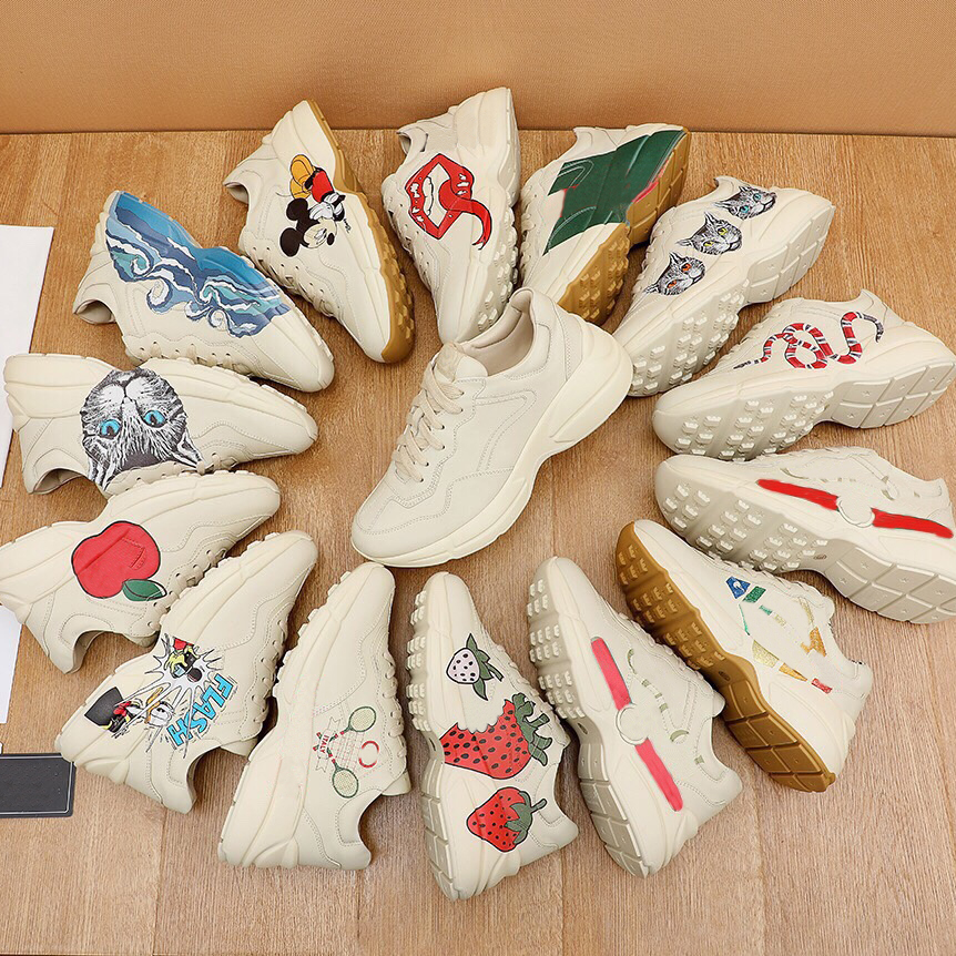 

Designer Rhyton Casual Shoes Men Women Vintage Sneakers Chaussures Multicolor Platform Sneaker Thick Bottom Daddy Shoe Ladies Runner Trainer, 17