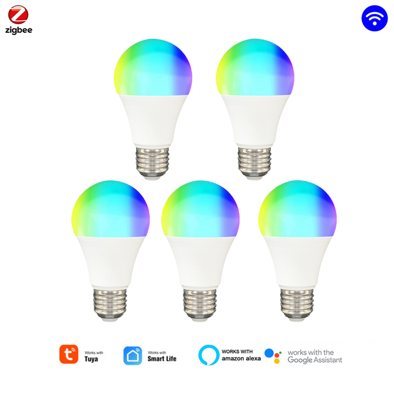 

Tuya Smart LED Bulb E27 RGB Colorful Dimmable Light Zigbee Bridge Remote Control Smart Home Voice Support Alexa Google Home