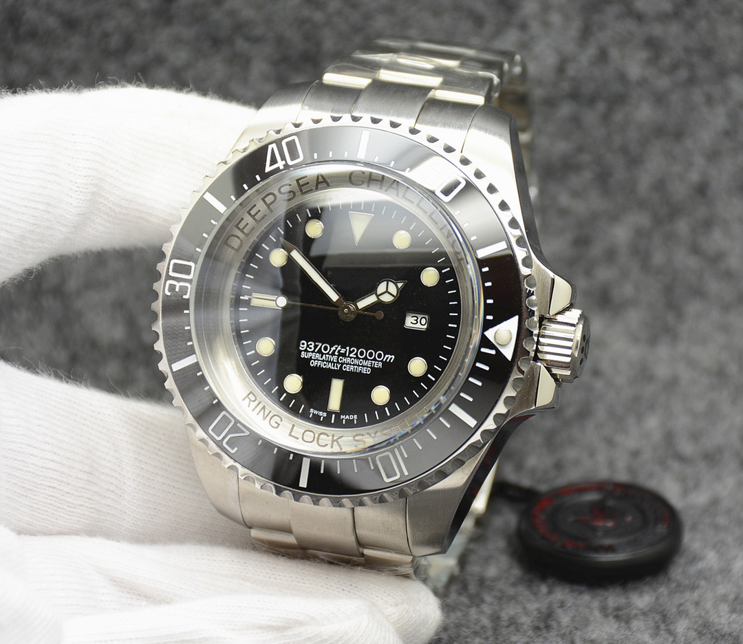 

Black strap Men Deep SEA-DWELLER 55mm mens Watches Ceramic Bezel Stanless Steel Clasp 126660 Automatic movement Business Casual, Blue