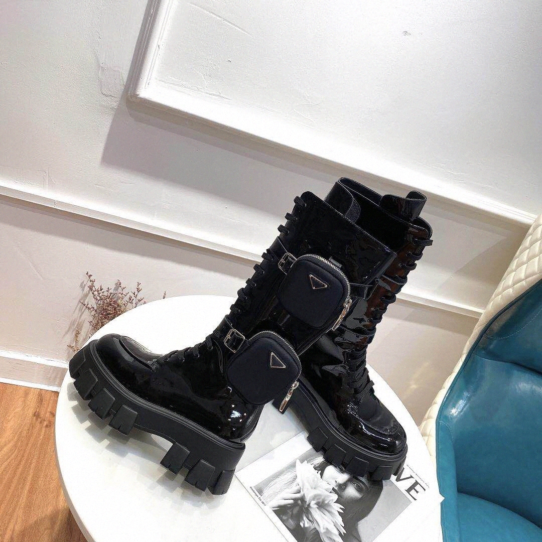 

2022 Women Designers Monolith leather boots Rois booties military inspired combat boot nylon pouch attached to the with strap Ankle boots gear chunky heel free q71E#