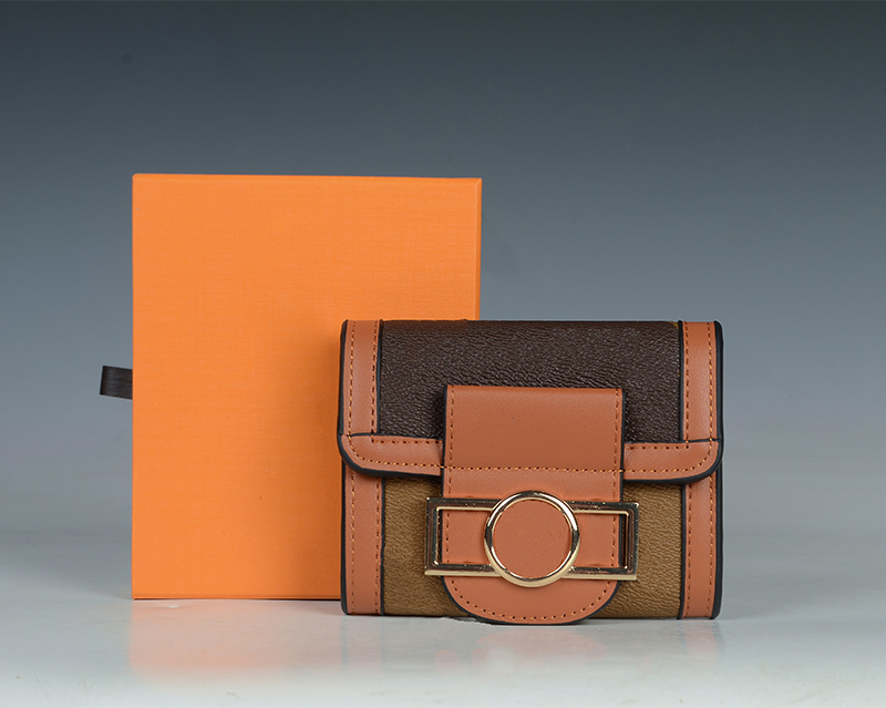 

DAUPHINE Purses women wallets Mini wallet brand leather purse fashion credit Card Clutch, Brown