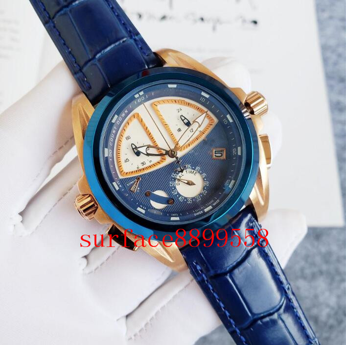 

2021 New Men's and Women's Luxury Quartz Watch 45mm Large Dial Waterproof Calendar Top AAA Gift Black brown blue, Water proof 50m