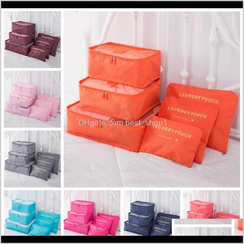 

Bags Travel Set 6 Pcs Large Capacity Zipper Organizer Reusable Clothes Tidy Wardrobe Shoes Packing Cube 0J2Pq Boxes Storage Uphda
