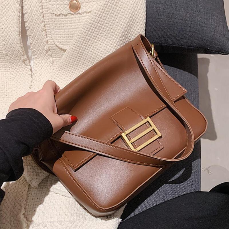 

Evening Bags Retro Square Armpit Bag 2021 Winter High-quality PU Leather Women's Designer Handbag Large Capacity Shoulder Messenger, Black
